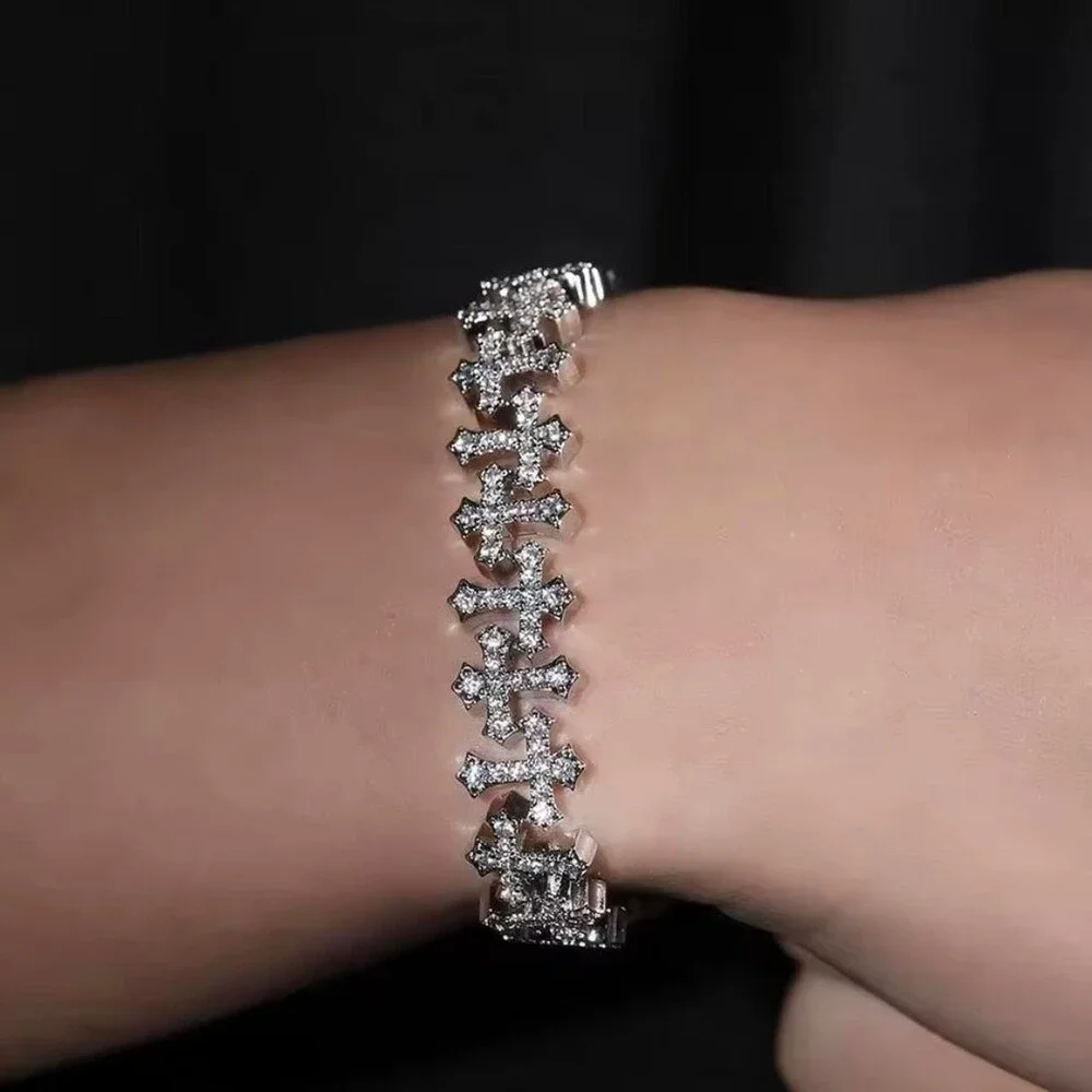 Cross Bracelet Cz 8 Inch